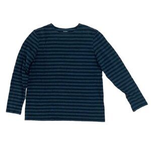 Marimekko Longi Shirt Green and Blue Striped Tasaraita Top from Finland